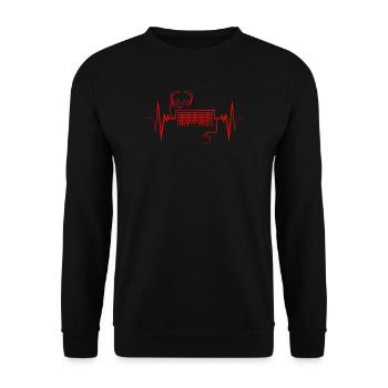 Cardio-battement PC Gamer Gaming Ordinateur - Sweat-shirt Unisexe - noir - Devant - Alina (178cm) & Michal (187cm)