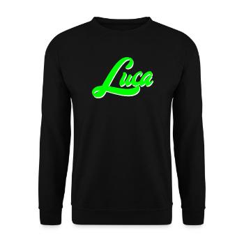 Luca Bright Neon Lettering Lettering - Unisex Sweatshirt - black - Front - Alina (178cm) & Michal (187cm)