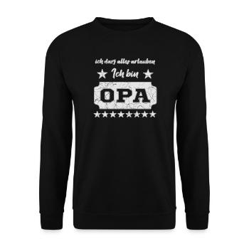 Spruch Opa - Unisex Pullover - Schwarz - Vorne - Alina (178cm) & Michal (187cm)