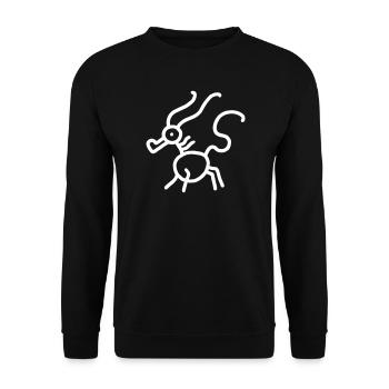 Drache Minimal - Unisex Pullover - Schwarz - Vorne - Alina (178cm) & Michal (187cm)