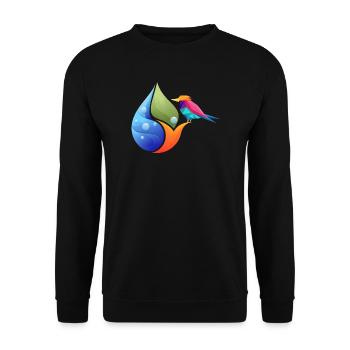 Feuille de couleurs géométrique du colibri - Sweat-shirt Unisexe - noir - Devant - Alina (178cm) & Michal (187cm)