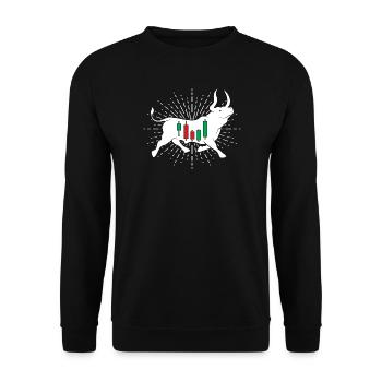 Aktien Bulle - Unisex Pullover - Schwarz - Vorne - Alina (178cm) & Michal (187cm)