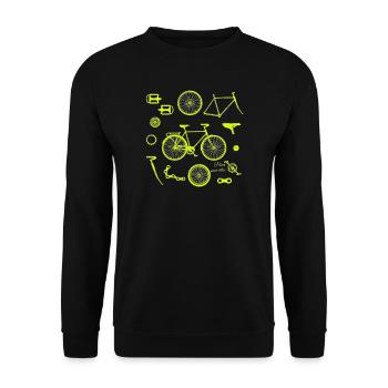 Bicycle Parts Illustration - Unisex Sweatshirt - black - Front - Alina (178cm) & Michal (187cm)