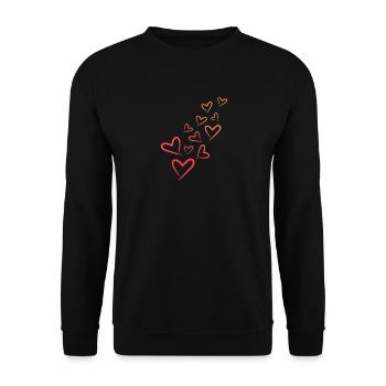 Heart Heart Pattern - Unisex Sweatshirt - black - Front - Alina (178cm) & Michal (187cm)