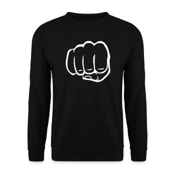 Faust geballte Faust fist bump cool Logo Symbol - Unisex Pullover - Schwarz - Vorne - Alina (178cm) & Michal (187cm)