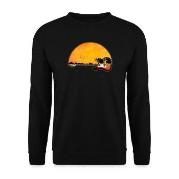 Gitarre Natur - Unisex Pullover - Schwarz - Vorne - Alina (178cm) & Michal (187cm)