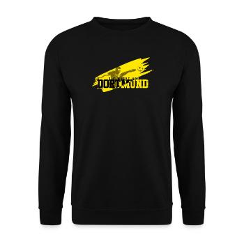 Fussball Dortmund - Unisex Pullover - Schwarz - Vorne - Alina (178cm) & Michal (187cm)