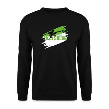 Grün Weiß Wolfsburg Fussball - Unisex Pullover - Schwarz - Vorne - Alina (178cm) & Michal (187cm)