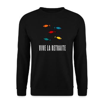 retirement. GOOD RETIREMENT. HAPPY RETIREMENT - Unisex Sweatshirt - black - Front - Alina (178cm) & Michal (187cm)