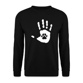 Fur Hand Abstract Animal Motif - Unisex Sweatshirt - black - Front - Alina (178cm) & Michal (187cm)