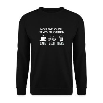 Café Vélo Bière 2 - Sweat-shirt Unisexe - noir - Devant - Alina (178cm) & Michal (187cm)