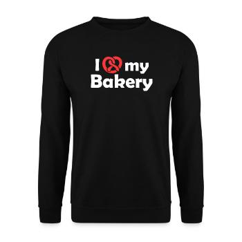 pretzel brezel bakery bäckerei bäcker symbol Logo - Unisex Pullover - Schwarz - Vorne - Alina (178cm) & Michal (187cm)