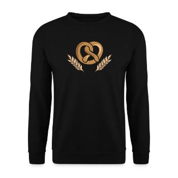 bäcker bäckerei getreide gerste Weizen icon Logo - Unisex Pullover - Schwarz - Vorne - Alina (178cm) & Michal (187cm)