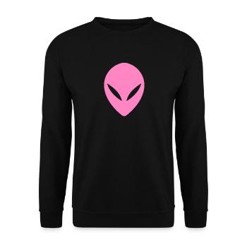 Ufo Alien Head Pink - Unisex Sweatshirt - black - Front - Alina (178cm) & Michal (187cm)