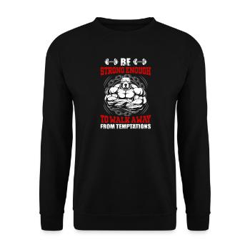Gym Fitness Bodybuilder Muscle Building Motivation - Unisex Sweatshirt - black - Front - Alina (178cm) & Michal (187cm)