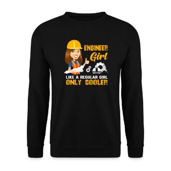 Ingénieur Femmes Dames Drôle - Sweat-shirt Unisexe - noir - Devant - Alina (178cm) & Michal (187cm)