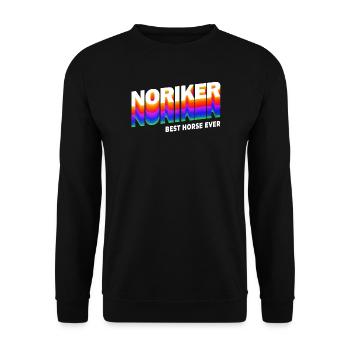 Noriker Pferde Design / Geschenkidee - Unisex Pullover - Schwarz - Vorne - Alina (178cm) & Michal (187cm)