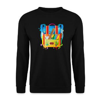colorful school ranches with school accessories - Unisex Sweatshirt - black - Front - Alina (178cm) & Michal (187cm)
