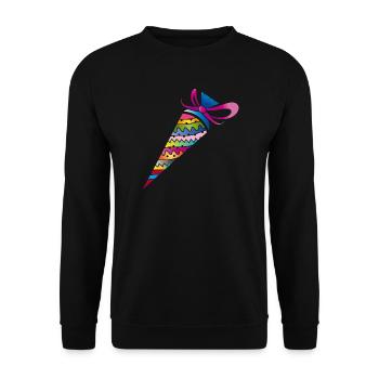 Sac d’école à motifs colorés pour la scolarisation - Sweat-shirt Unisexe - noir - Devant - Alina (178cm) & Michal (187cm)