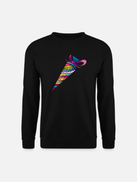 kunterbunte gemusterte Schultüte zur Einschulung - Unisex Pullover - Schwarz