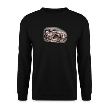 Nostalgic Old American Dream Car - Unisex Sweatshirt - black - Front - Alina (178cm) & Michal (187cm)