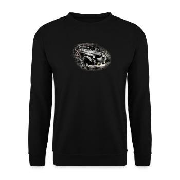 Nostalgic Old American Dream Car - Unisex Sweatshirt - black - Front - Alina (178cm) & Michal (187cm)