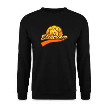 Elektriker Zunftzeichen Retro Vintage Style - Unisex Pullover - Schwarz - Vorne - Alina (178cm) & Michal (187cm)