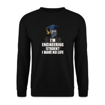 Engineer Student - Unisex Sweatshirt - black - Front - Alina (178cm) & Michal (187cm)