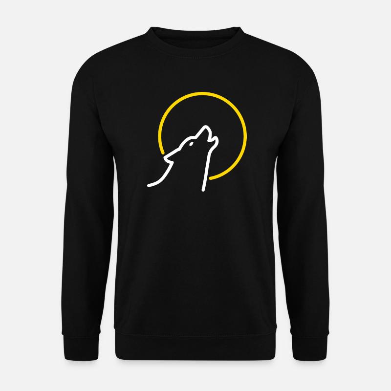 Wolf at full moon - Unisex Sweatshirt - black