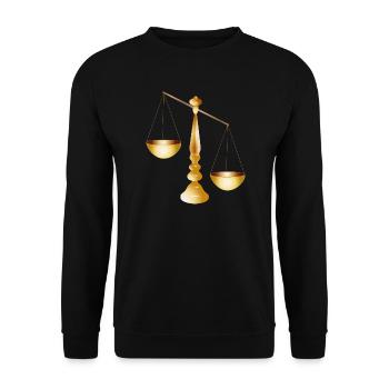 deux balances sur une poutre avec pied - Sweat-shirt Unisexe - noir - Devant - Alina (178cm) & Michal (187cm)