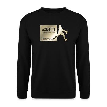 40 Jahre jung Tennisspieler - Unisex Pullover - Schwarz - Vorne - Alina (178cm) & Michal (187cm)