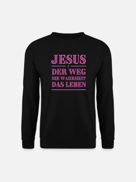 Jesus Weg Die Wahrheit Pink Typografie - Unisex Pullover - Schwarz