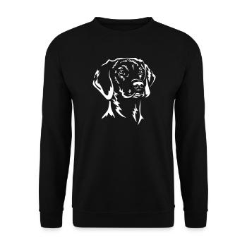 Tête de Magyar Vizsla « Black Edition » - Sweat-shirt Unisexe - noir - Devant - Alina (178cm) & Michal (187cm)