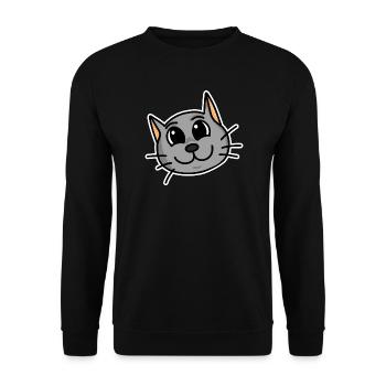 Cute cat head - Unisex Sweatshirt - black - Front - Alina (178cm) & Michal (187cm)