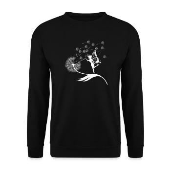 Papillons design puste fleurs prairie coeurs fées - Sweat-shirt Unisexe - noir - Devant - Alina (178cm) & Michal (187cm)
