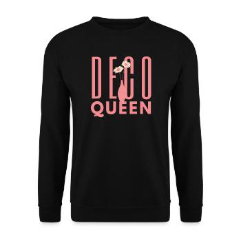 T-shirt esthétique vase fleuri rose Deco Queen - Sweat-shirt Unisexe - noir - Devant - Alina (178cm) & Michal (187cm)