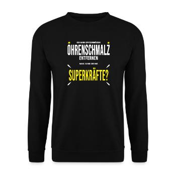 Ohrenarzt hören Ohren Ohr Geschenk lustig - Unisex Pullover - Schwarz - Vorne - Alina (178cm) & Michal (187cm)