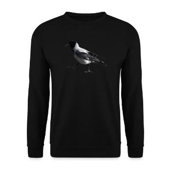 Ein kleiner Schritt durch eine Krähe - Unisex Pullover - Schwarz - Vorne - Alina (178cm) & Michal (187cm)