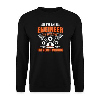 engineer - Unisex Sweatshirt - black - Front - Alina (178cm) & Michal (187cm)