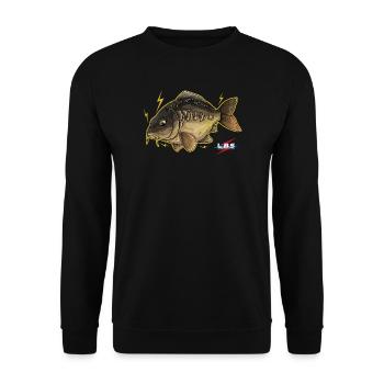 Aquatic cartoon electric fish - Unisex Sweatshirt - black - Front - Alina (178cm) & Michal (187cm)