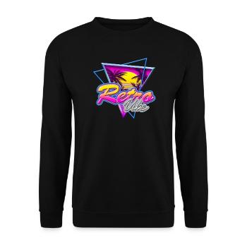 Retro Vibe - Nostalgie Neon Vapor Wave Palm Sunset - Sweat-shirt Unisexe - noir - Devant - Alina (178cm) & Michal (187cm)