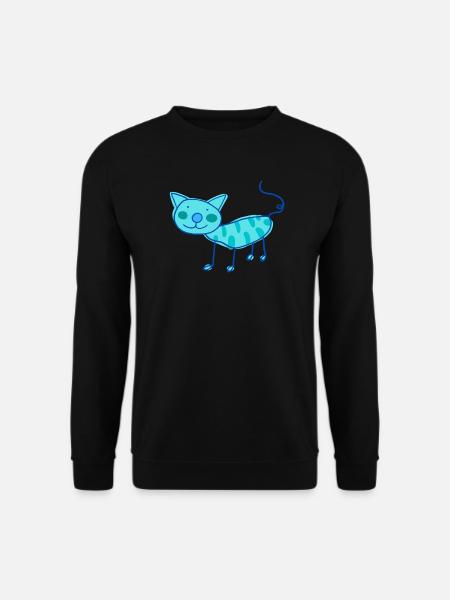 Süße Kinder Katze in Bunt - Unisex Pullover - Schwarz