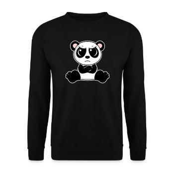 Cute panda is annoyed - Unisex Sweatshirt - black - Front - Alina (178cm) & Michal (187cm)