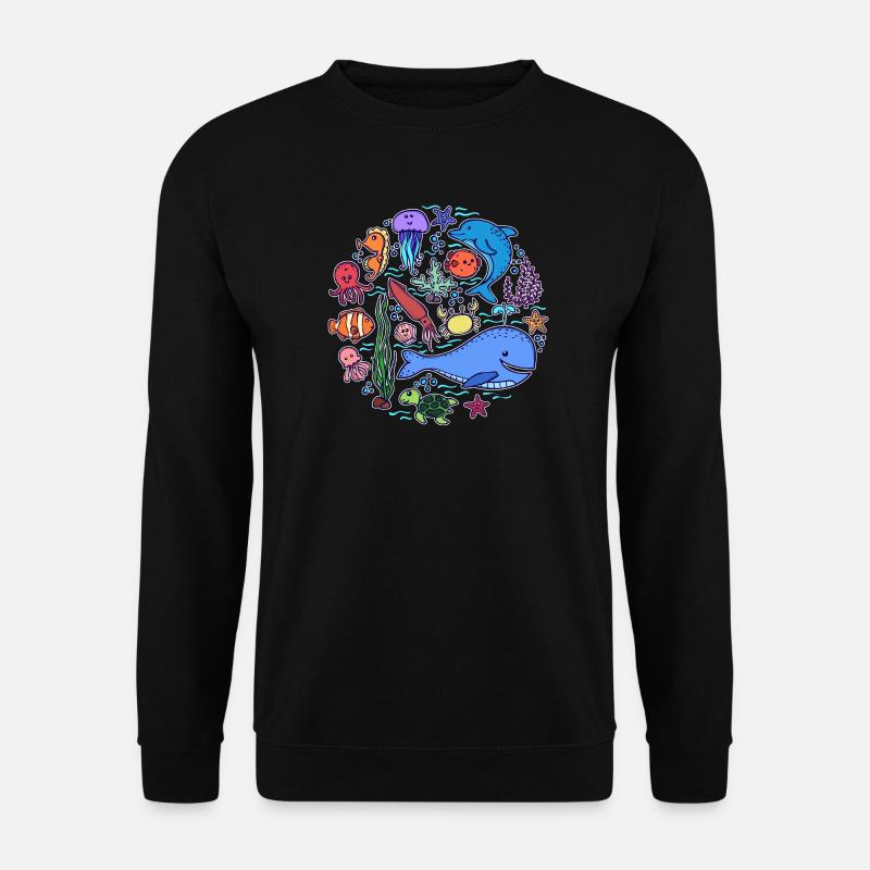 Fisch Blauwal Tier Lebewesen Tierwelt - Unisex Pullover - Schwarz