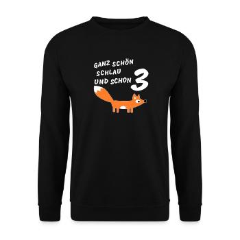 Kindergeburtstag 3 Jahre - Unisex Pullover - Schwarz - Vorne - Alina (178cm) & Michal (187cm)