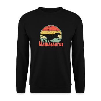Mama Mamasaurus - Unisex Pullover - Schwarz - Vorne - Alina (178cm) & Michal (187cm)