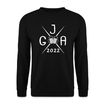 2022 Junggesellenabschied - Unisex Pullover - Schwarz - Vorne - Alina (178cm) & Michal (187cm)