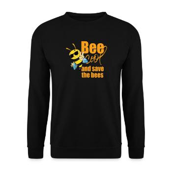 Bee Cool Save the Bees : abeille écologie humour - Sweat-shirt Unisexe - noir - Devant - Alina (178cm) & Michal (187cm)