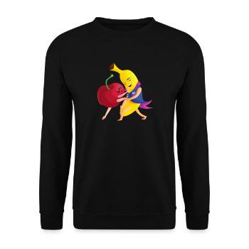 Church Banana Dancing KIBA Funny Shirt - Unisex Sweatshirt - black - Front - Alina (178cm) & Michal (187cm)
