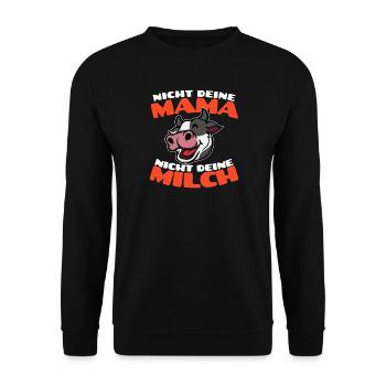 Kuh Vegan Statement Tierschutz - Unisex Pullover - Schwarz - Vorne - Alina (178cm) & Michal (187cm)